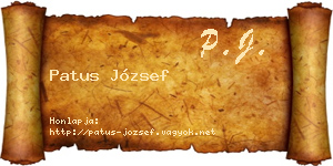 Patus József névjegykártya